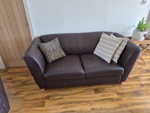 Leather mocha seater and 2 - leather,