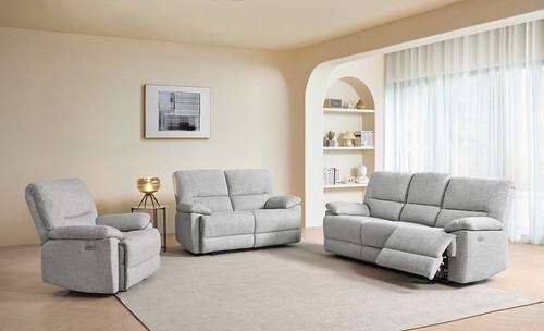 Grey fabric electric reclining - grey,