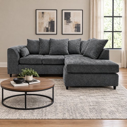 Dark grey corner seater - corner, sofa