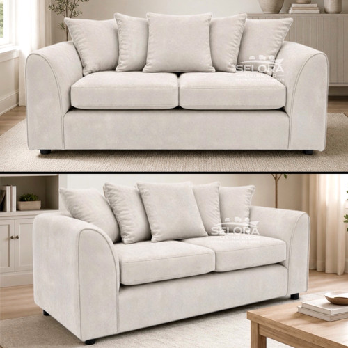 Dylan cream plush velvet sofa - cream,
