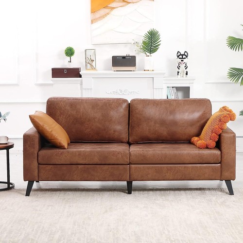 Wide faux leather seater - faux,