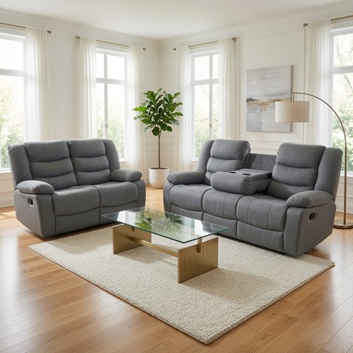 Roma fabric recliner sofa - recliner,