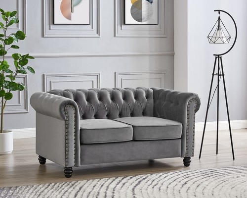 Velvet sofa chesterfield 3 - sofa,