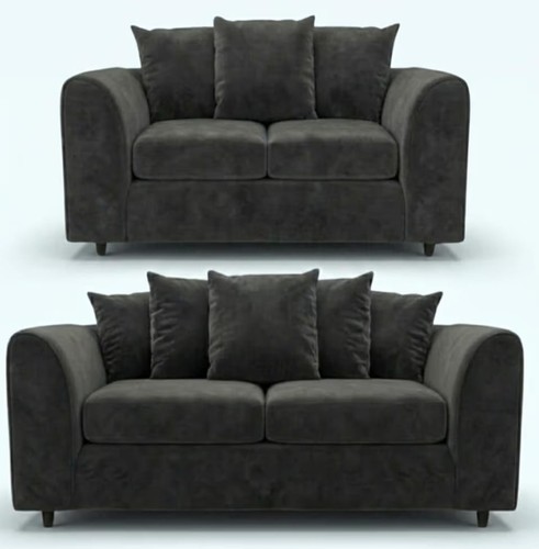 Dark grey plush seater - seater, &