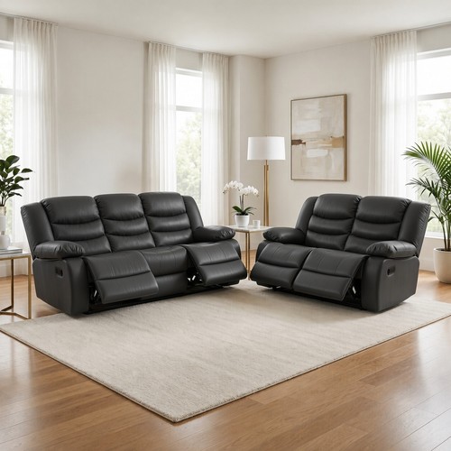 Roma leather recliner - leather, 3+2