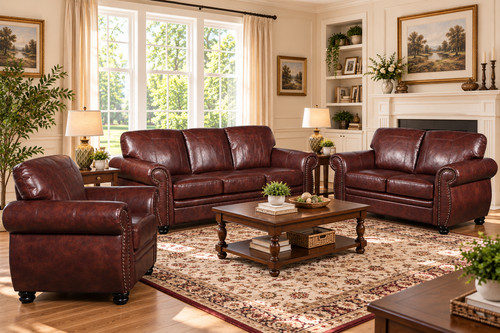 Brown leather seater 2 - leather, or