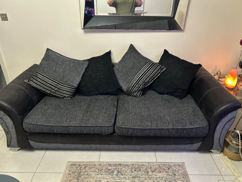 Dfs seater grey black - dfs,