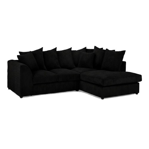 New jumbo cord black sofa - new, 3