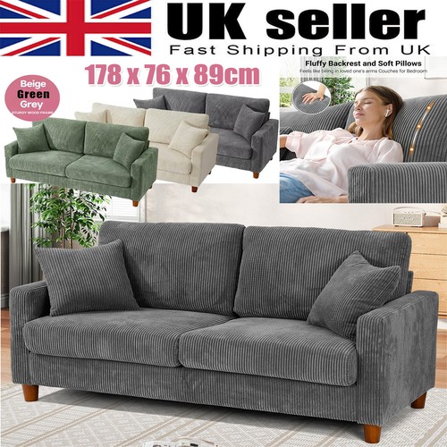 Corduroy sofa seater modern - 3,