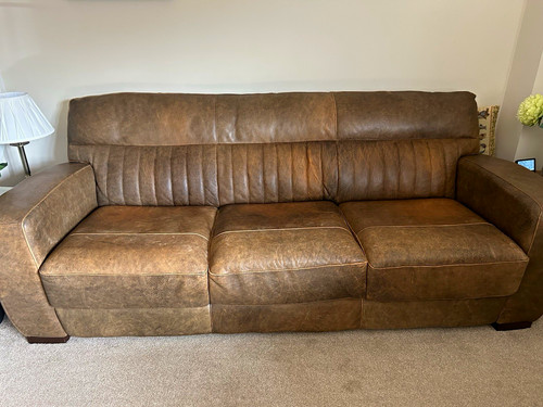 Brown leather seater and - brown,