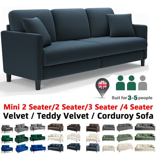 Seater teddy velvet sofa - 2/3,