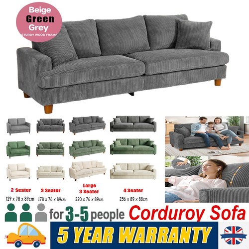 Seater corduroy sofa - seater, jumbo
