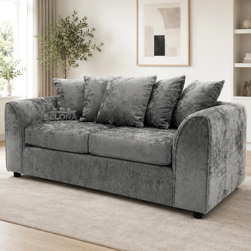 Grey chenille sofa 3 - grey,