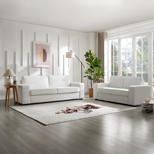 Linen seater sofa - 2,